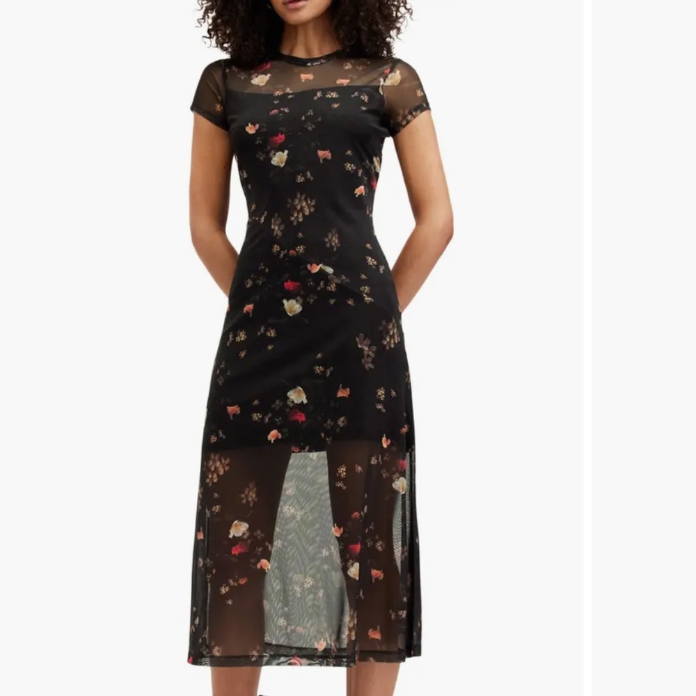 AllSaints Hanna Kora Flora Midi Dress